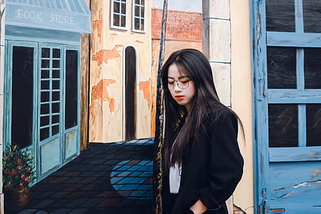 Woman Wearing Black Coat thumbnail