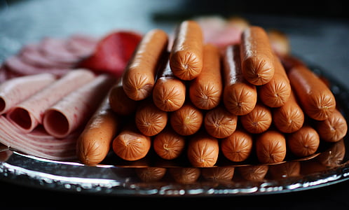 sausage and ham on plate thumbnail