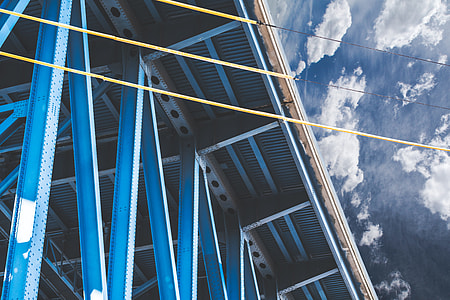 blue metal truss near cables thumbnail