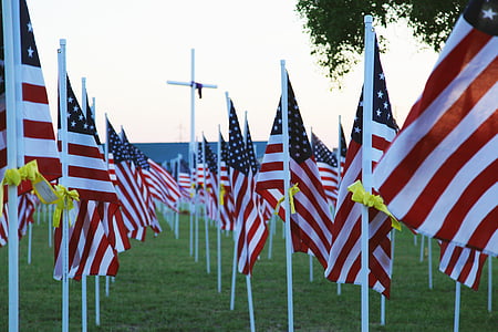 U.S.A. flags on the ground thumbnail