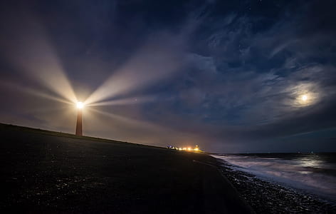 landscape photography of light house near body of water thumbnail
