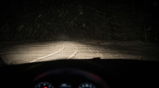 Person Taking Photo of Road Covered With Snow thumbnail
