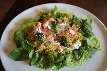 vegetable salad on white plate thumbnail