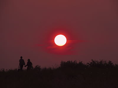 2 Person Walking Hand in Hand during Sunset thumbnail