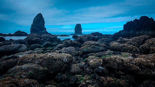 rock formation under white sky thumbnail