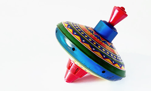 blue and multicolored spin top thumbnail