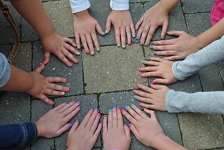 seven people placing their hands on the floor thumbnail