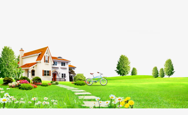 country house lawn pull material free psd file