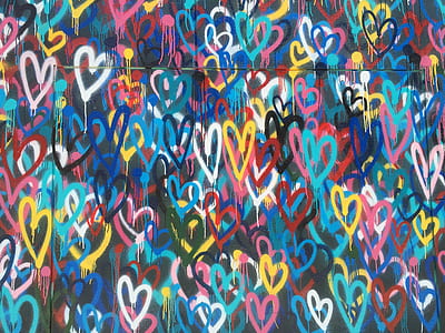 multicolor hearts wallpaper thumbnail