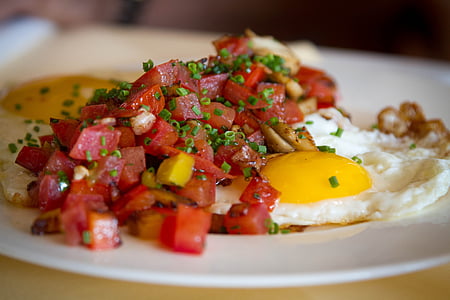 plate of fried egg and meat thumbnail