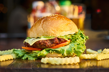 burger with patty and lettuce thumbnail