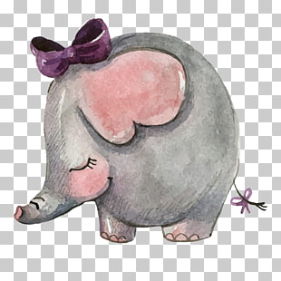 Like a baby, gray and pink elephant graphics art PNG clipart