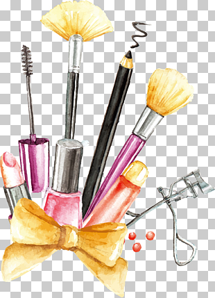 Cosmetics Makeup brush, painting makeup tools, assorted makeup it illustration PNG clipart