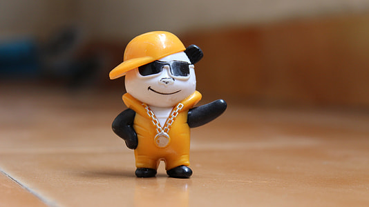 bear character wearing hat and jumpsuit toy thumbnail