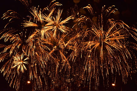 brown fireworks during night time thumbnail