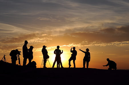 silhouette of people standing thumbnail