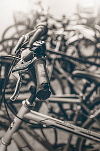 grayscale photo of bikes thumbnail