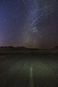 Milky Way Galaxy view from highway thumbnail