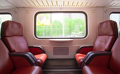 red leather padded vehicle seats thumbnail