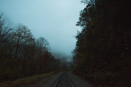 railway under the cloudy sky thumbnail