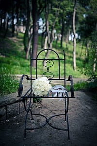 empty black metal armchair thumbnail