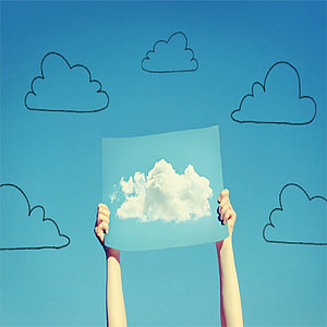 person holding white clouds painting thumbnail