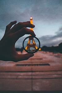 selective focus photo of bangle through Eiffel Tower thumbnail