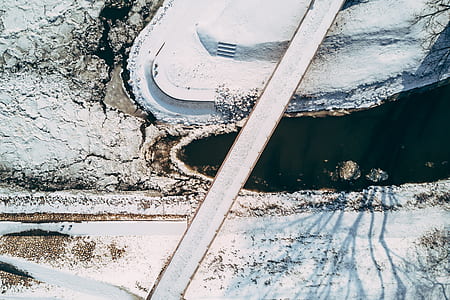 crossing, bridge, river, drone thumbnail