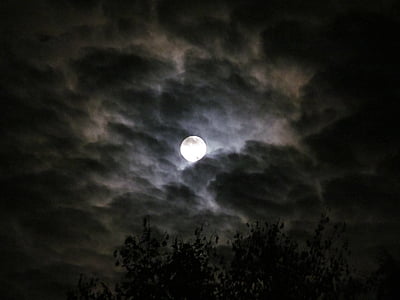 full moon on cloudy sky wallpaper thumbnail