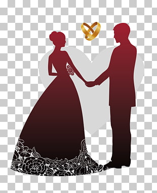 Wedding invitation Wedding reception Banner, Sweet Wedding, man and woman holding hands illustration PNG clipart