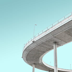 architectural photography of white concrete bridge thumbnail