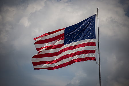 flag of US on gray pole thumbnail