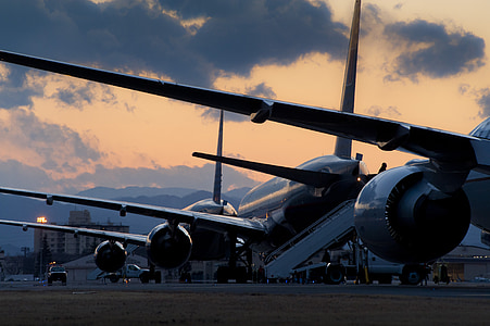 aircraft, commercial, parked, flight-line, jets, aviation thumbnail