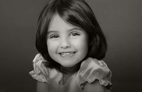 portrait of girl grayscale photo thumbnail