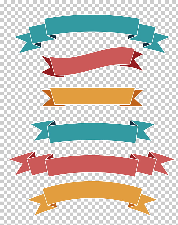 Ribbon Label Web Banner Simple Flat Ribbon Multicolored Ribbons