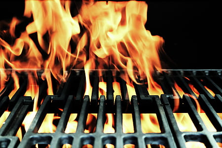 close up photo of burning grill thumbnail