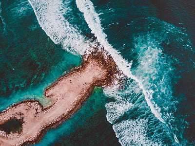 aerial photography of body of water thumbnail