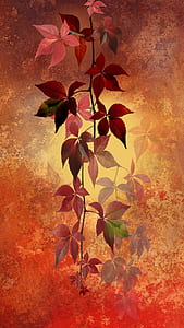 red and green leaves wallpaper thumbnail