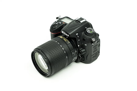 black Nikon DSLR camera thumbnail