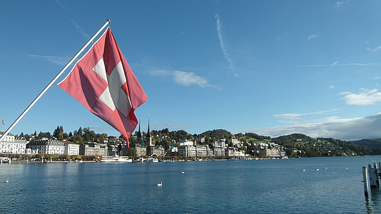 white and red flag with cross print thumbnail