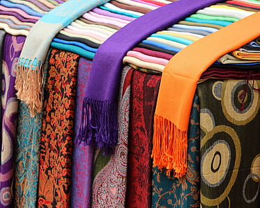 assorted-color scarf lot close-up photo thumbnail