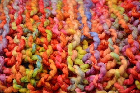 yellow, orange, and pink crochet textile thumbnail