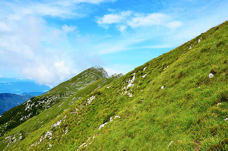 green grass covered mountain during daytime thumbnail