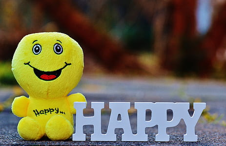yellow plush toy near happy freestanding decor thumbnail