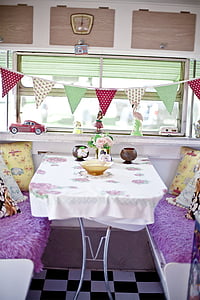 white and red floral table cloth thumbnail