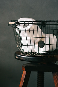 Toiletries in a metal basket thumbnail