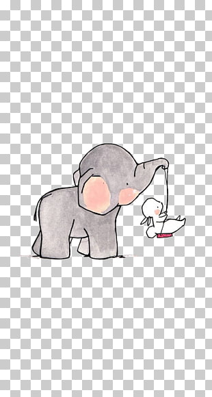 Animal prints, elephant carrying white rabbit illustration PNG clipart