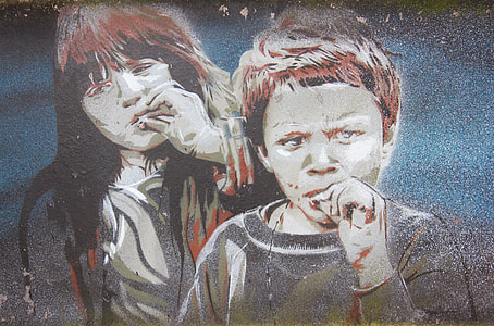 gray and black illustration of boy and girl thumbnail
