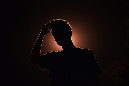 silhouette of man standing digital wallpaper thumbnail
