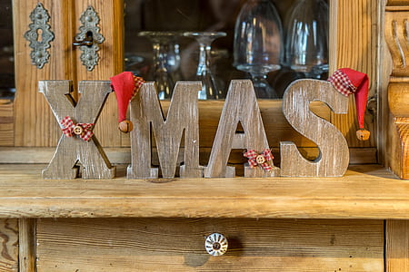 xmas brown wooden table decor thumbnail